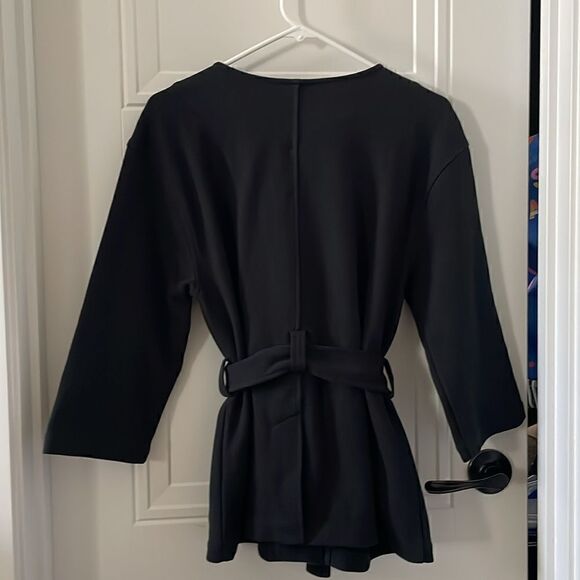 Banana Republic Factory Tie Waist Black Jacket - Picture 4 of 5